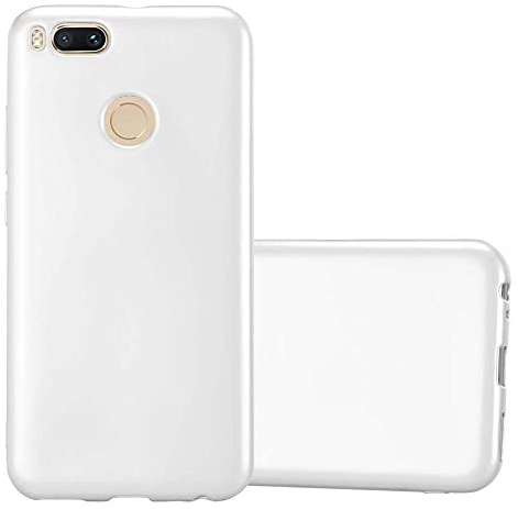 Cadorabo Hülle kompatibel mit Xiaomi Mi A1 / Mi 5X Schutzhülle TPU Silikon Case Metallic Design Slim Kratzfest Weiche Gummi mit Rundumschutz Case Hülle für Xiaomi Mi A1 / Mi 5X in Silber