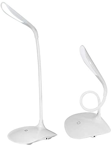 Eaxus® Lampe de bureau LED - USB ou piles. Flexible, flexible, graduable, blanc