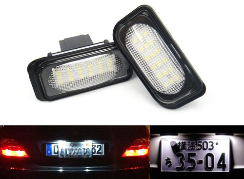 RZG 2x LED Kennzeichenbeleuchtung Weiß Canbus für MB W203 C-Klasse C209 CLK R230 SL Crossfire
