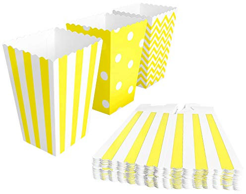 BangShou - 60 Popcornschachteln Popcorntüten für Süßigkeiten, Popcorn, Kekse und Süßigkeiten (gelb)