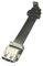 Permanent Soft Flat Slim Thin Ribbon FFC Cable Micro USB 90 degree angled male to standard USB A female receptacle for sync and charging black (5CM)
