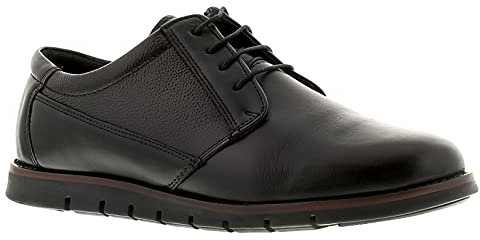 Mens Soft Leather Lace Up Smart Office Work Formal Shoes Size 6-12 - Black - UK 8