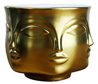 Ganeep Macetas de Plantas de cerámica nórdicas Creativas Blanco/Dorado/Negro Arte Gente Jarrón Facial Jardinera Decoración del hogar Sala de Manualidades Jardín Porcelana Bonsai Flores Maceta