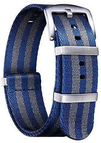 BINLUN Nylon Uhrenarmbänder Dick G10 Premium Ballistic Multicolor Ersatzuhrenarmbänder mit Schwarz/Silbe Edelstahlschnalle für Männer Frauen 18mm 20mm 22mm 24mm (Upgrade Design Version)