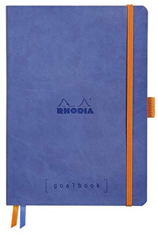 Rhodia 117577C Notizheft Goalbook (DIN A5, 14.8 x 21 cm, Dot, praktisch und trendige, mit weichem Deckel, 90g weißes Papier, 120 Blatt) 1 Stück, Saphirblau