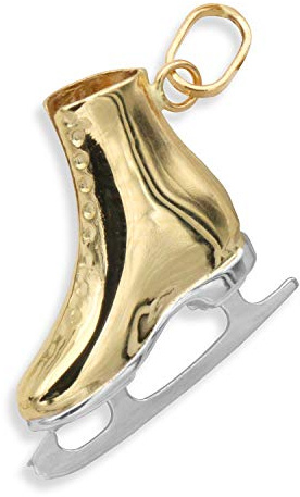 Echt 14 Karat 585 Gold Schlittschuh Eislaufschuh Anhänger (Art.207041)