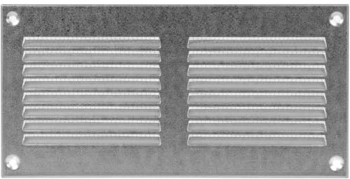Cubierta de ventilación de aire galvanizada de 20 x 10 cm, rejilla de aire de retorno de acero galvanizado, HVAC, con pantalla de protección contra insectos (200 x 100 mm, galvanizada)