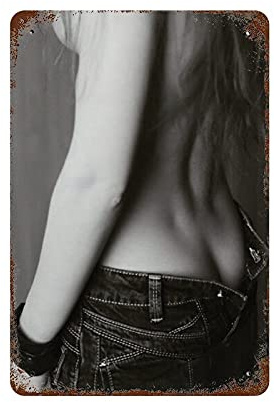 Larkverk Blechschild mit Aufschrift Naked Woman Sexy Girl Back Nice Butt Man Cave, Vintage-Blechschild, lustiges Bar-Metallschild, Wanddekoration, Heimdekoration, 30,5 x 20,3 cm