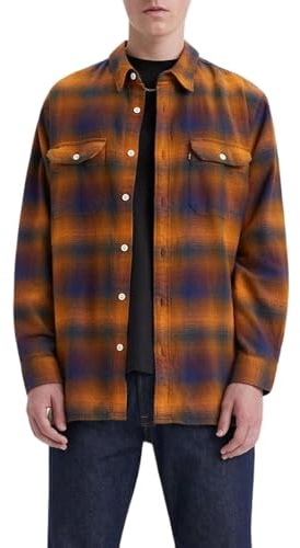 Levi's Men's Jackson Worker Shirt, Jonty Plaid Desert Sun, S