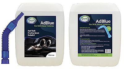 JOVS AdBlue 2 X 10 Litre with Spout – Diesel Exhaust Fluid Additive for SCR-Equipped Vehicles - Crystal Clean Diesel Treatment Fluid, ISO 22241 Compliant, Injected into Engine Exhaust Gases – DEF