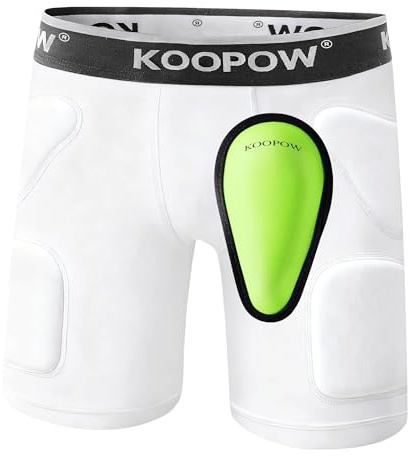 KOOPOW Gepolsterte Schiebe-Shorts, für Jugendliche, Jungen, mit weichen schützenden Sportschalen, für Baseball, Fußball, Lacrosse