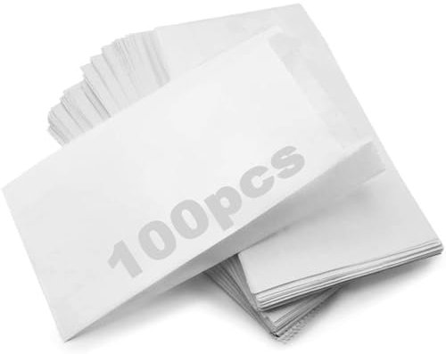 RUBY 100x Papiertüten Klein Weiß 9x15 cm – Kraftpapier Tüten, Süßigkeitentüten Butterbrottüten, Geschenktüten für Adventskalender Hochzeit Geburtstag & DIY