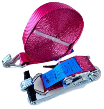 FLEXMO | 5 Stück Spanngurt | 5000kg | 10m Spanngurte mit Ratsche 2 teilig | zweiteilig mit Haken Ratschengurt Zurrgurte rot 50mm 5000 daN 5t Industrie | Qualität von KÖGL