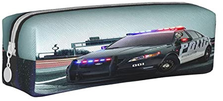 HAOSOFT Federmäppchen Stadt Polizeiauto Federmappe Etui für Jungen Mädchen Große Schulsachen Federtasche Schulmäppchen Mäppchen für Schule