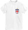 Kids England Football Tshirt Cup Team Game Shield Design (White, 7-8 Years)