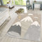 TT Home Kinderzimmerteppich Junge Mädchen Kinderteppich Wolken 3D Optik Sterne Berge, Farbe:Grau Beige, Größe:80x150 cm