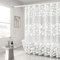 Rideau de douche transparent 120 x 180 cm, motif fleurs Peva, sans perçage, blanc, pour baignoire, anti-moisissure, imperméable et à séchage rapide