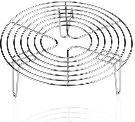 QEPQ Rejilla Redonda para Cocinar al Vapor, Soporte de Rejilla para Vapor, Rejilla de Acero Inoxidable para Cocinar al Vapor, Estante Inoxidable Vapor, para Hornear, Cocinar, Asar (20 x 7cm)