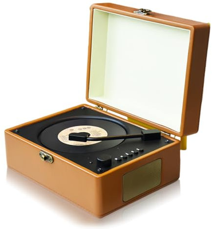Vintage Suitcase CD Player, Portable HiFi Stereo Speakers for, 5W Retro Style CD Music Player with Remote Control for Home, Party, Bedroom, 3600mAh Battery