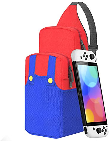 Simpatica borsa da viaggio per Nintendo Switch/Lite/OLED/Steam Deck, zaino impermeabile portatile con tracolla a tracolla per console NS SD Dock Joy-Cons Accessori Storage
