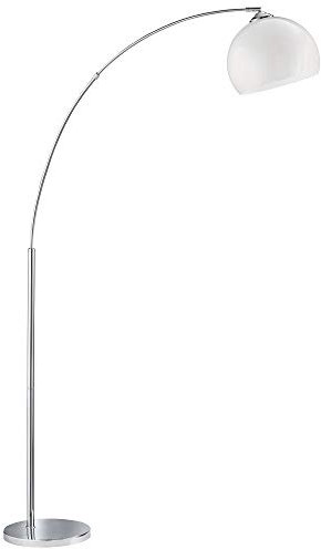etc-shop Bogen Standleuchte aus Metall silber Bogenlampe mit Fußschalter LED Stehlampe Stehleuchte, LED warmweiß, Wohnzimmer Schlafzimmer Lesezimmer