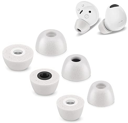 XIXKOLYU® 3 Paar Memory Foam Tips kompatibel mit Samsung Galaxy Buds 2 Pro, Keine Schmerzen durch Silikon-Ohrstöpsel, rutschfeste Ersatz-Ohrstöpsel, Größen S/M/L, Weiß