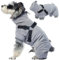 Wintermantel Mit Geschirr für Hunde - Reflektierende Wasserdichte Winterjacke, Thermomantel, Winddichte Warme Fleece Weste, Hundeanzug, Winter Pyjama (Grau, L)