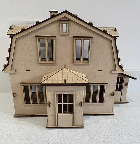 Plain blank Make your own MDF Dolls House Kit miniature doll house 1:24 scale, craft project, model making, childrens diy paint decorate