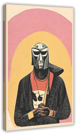 GUyfam MF DOOM Rap-Poster, Hip-Hop-Poster, 1 Leinwand-Poster, Wandkunst, Dekordruck, Bild, Gemälde für Wohnzimmer, Schlafzimmer, Dekoration, 60 x 90 cm