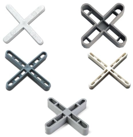Bricoloco Crucetas baldosas y azulejos para nivelación de pavimentos. Aspas de plástico para resultado óptimo y estético en la colocación de la baldosa (10 mm. (bolsa de 50 uds.))