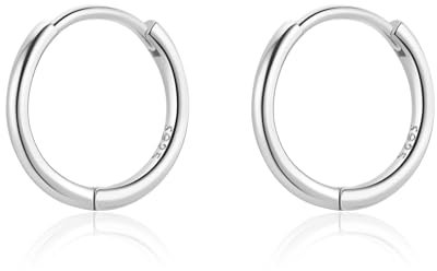 Creolen Ohrringe Silber 925 für Damen Klein Creolen Hypoallergen Ohrringe Kreolen 12mm