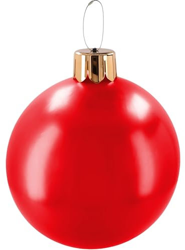 alles-meine.de GmbH große XXL - Weihnachtsbaumkugel - ø 65 cm - aufblasbar Innen & Außen - wetterfest + wasserfest - rot Weihnachten bruchfest - Kunststoff - Winter - Weihn..
