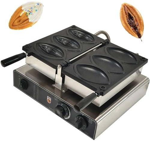 Gvqng Commercial Forme éTrange Machine à Gaufres, Gaufrier d'halloween/Machines à Snacks Il Y A 3 Moules, Boulanger en Acier Inoxydable avec AntiadhéSif RevêTement en TéFlon,Noir
