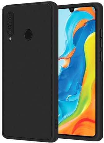 Rcokas für Handyhülle Huawei P30 Lite Hülle Schwarz Huawei P30 Lite Schutzhülle Case Cover Black Silikon, Soft TPU, Stoßfest, rutschfest, Basic Standard