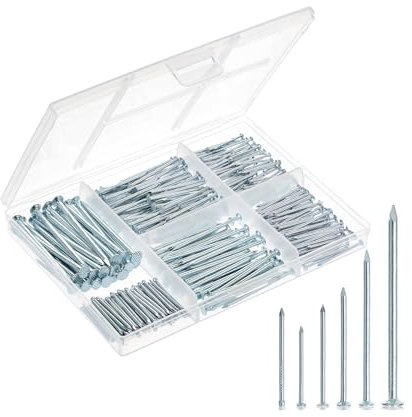 Mr. Pen- Nail Assortment Kit, 400 PCS, 6 Sizes, Silver, Small Nails for Hanging Pictures, Finishing Nails, Wall Nails for Hanging, Pin Nails, Hardware Nails, Assorted Nails, Galvanized Nails