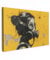 MuchoWow© Leinwand Bilder Groß 120x80 cm XXL Wanddeko Wohnzimmer Aesthetic Room Decor Deko Zimmer Wandbilder Modern Bild auf Leinwand Vintage - Street art - Mädchen - Maske - Gelb - Banksy