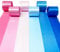 60m Gender Reveal Satinband 50mm Breit Ombre Rosa und Blaues Band für DIY-Bastelarbeiten Geschenke Verpackungen Einladungskarten Geburtstag Hochzeit Babyparty Ihn oder Sie Junge oder Mädchen Dekor