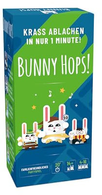 BunnyHops! | Jeu de société Edition Allemande Familial et de soirée | Fous rires garantis Entre Adultes & Ados, Famille & Amis | 600 Cartes et Fabriqué en Europe