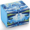 UAONO Deck Box für MTG Karten, Trading Card Aufbewahrungsbox für 120+ gesleevte Commander Decks, PU Leder Kartenbox passend für TCG Magic Karten mit 2 Unterteilungen (Blau, Tropfen