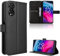 Coque pour TCL 50 SE Protection Case, Étui de Protection Portefeuille Antichoc Premium Fibre -Housse Étui Compartiments pour Cartes et Fermeture magnétique- Noir