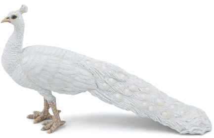 Papo - Realistische Weißer Pfau-Figur - 3 Jahre + - Kollektion Wilde Tiere - Lernspiel exotische Vögel - Geschenkidee Spielzeug für Mädchen und Jungen