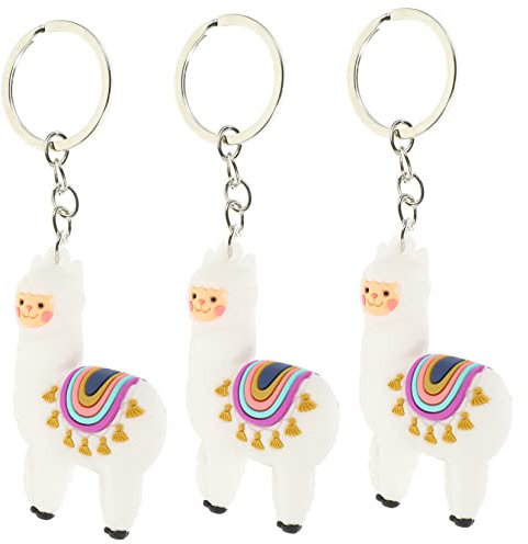 Gogogmee 3 Stück Alpaka Schlüsselanhänger Tier Schlüsselanhänger Alpaka Schlüsselanhänger Tier Schlüsselanhänger Alpaka Anhänger Taschenanhänger Cartoon Schlüsselanhänger Alpaka