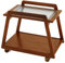 BAODANZHAO Retro-Massivholzwagen Wohnzimmer Haushalt doppellagige Aufbewahrung Sofa einfache kleine Wohnung Mini Mobile Aufbewahrung Beistelltisch(64x40x54.5cm,Cherry Wood Color)