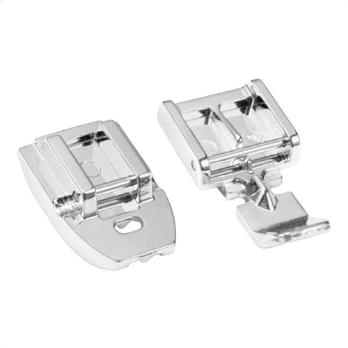 FIKLOTA Lot de 2 pieds presseur pour fermeture éclair invisible et large pour machines à coudre Singer, Brother, Janome, Juki, Babylock, Elna, Kenmore, White, Necchi et autres machines à coudre