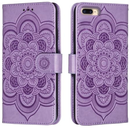 shingtomua for iPhone 7 Plus/8 Plus 5.5 Case Wallet with Card Holder Kickstand Magnetic Soft Leather Flip Fold Case for iPhone 7 Plus/8 Plus Cover (Purple, iPhone 7 Plus/8 Plus)