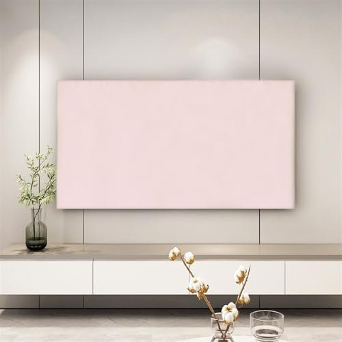 LVYUDS Pure Farbe Staubdicht Tv Abdeckung, Hängend/Desktop Universal Stoff Tv Hülle Anwendbar 32-85 Zoll Flacher Fernseher(Pink,55-65inches)