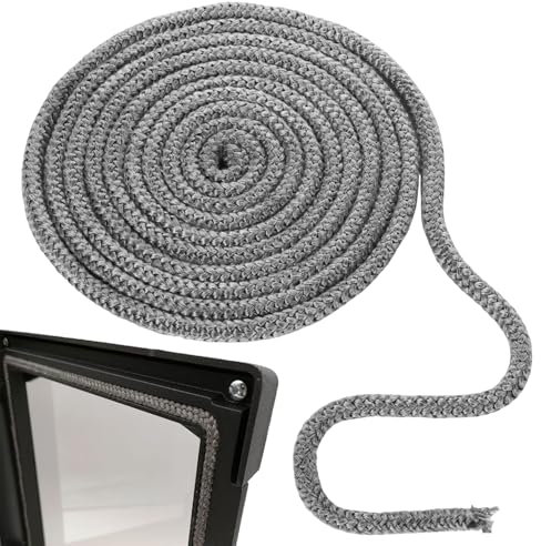 1 Pieza Junta Chimenea Cordon Chimenea Junta Refractaria Junta Estufa Leña Cordón Chimenea 14mm x 3m Cuerda Fibra de Vidrio Junta para Chimenea y Estufa para Chimenea (Negro)