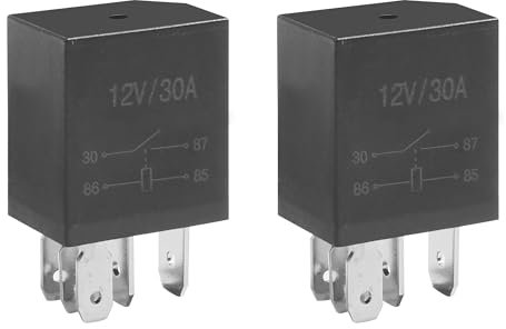 Flaconi Car Relay Kit - 12V 4 Pin/5 Pin SPDT Multi-Purpose Automotive Heavy Duty Electrical Standard Starter Switch - Fits Car, Truck (5Pin)