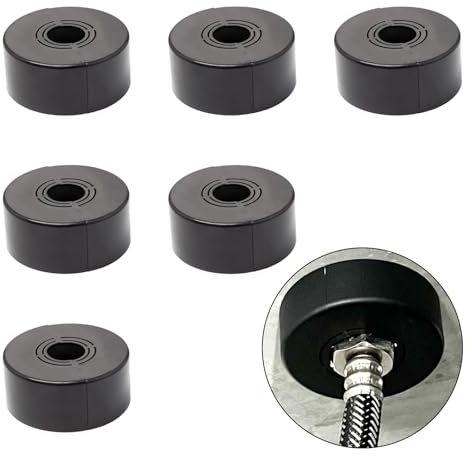 Sxutop 6 Stück Abdeckrosette Geteilt Ø20 mm/25 mm/33 mm Duscharmatur Rosette Schwarz Flach Abdeckung Wasserrohr Wand Heizungsrohr Rosette Schwarz Rohrabdeckung für Wasserhähne, Heizkörper,Gasleitungen