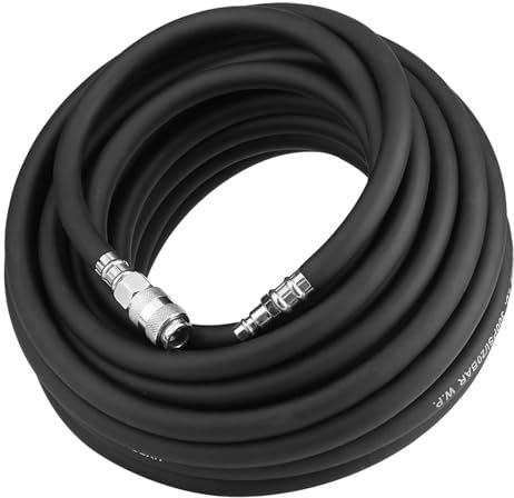 15 M Flexibler Pneumatischer Gummi-Luftschlauchsatz, Luftzubehörsatz Luftschlauchsatz, Luftzubehörsatz 15 M Gummi-Druckluftschlauch, Luftrohrverschraubungen 9,5 Luftschlauch mit